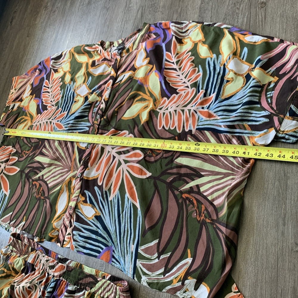 Ulla Popken Plus Size 24/26 Tropical Print Top and Pants Set Multicolor 2830 - Picture 9 of 14